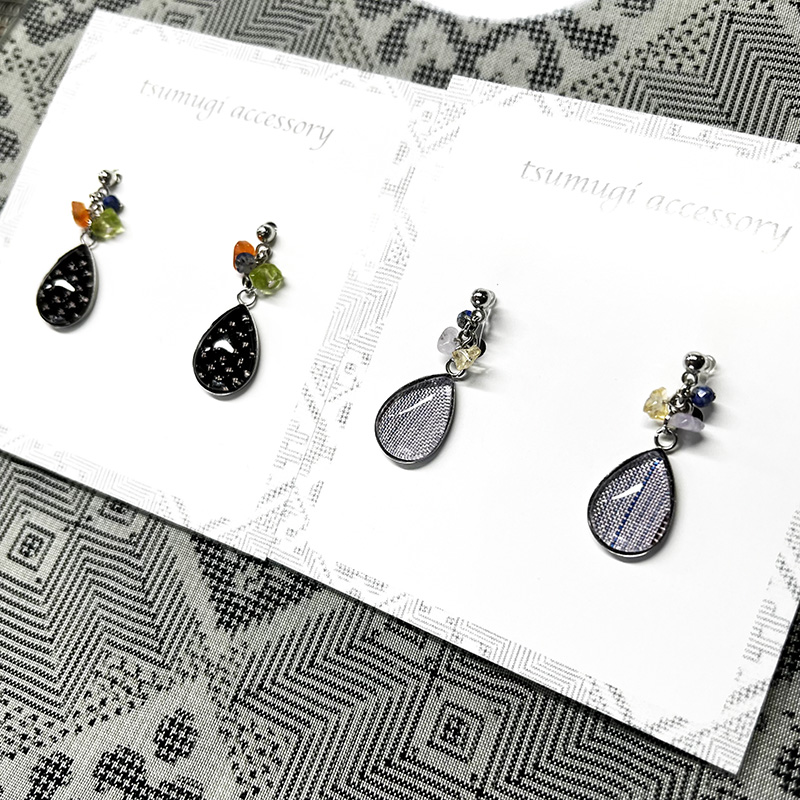 大島紬のピアス&イヤリング☆ 大島紬のピアス&イヤリング☆