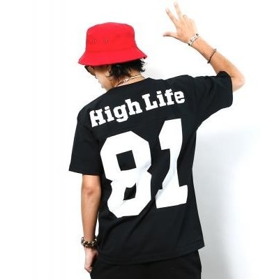 ●送料無料● High Life ( ハイライフ ) 81 Life Football Tee ●送料無料● High Life ( ハイライフ ) 81 Life Football Tee
