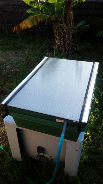 自作の太陽熱温水器完成！