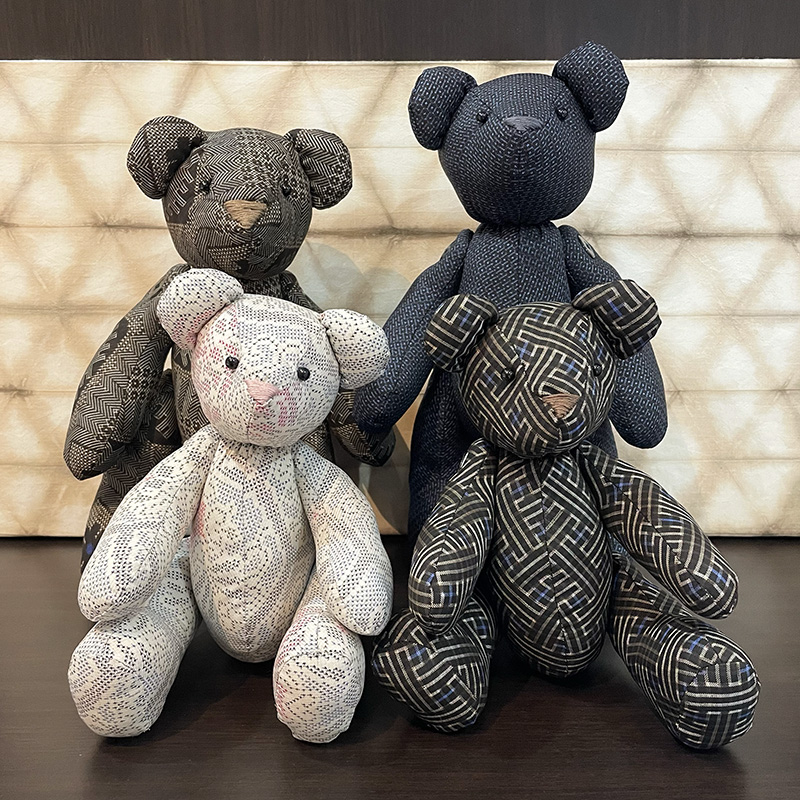 【全商品オープニング価格 特別価格】 大島紬染織工房HAJIMESHOJI:大島紬テディベアが仲間入り☆ 置物