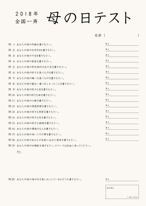 2018　母の日テスト