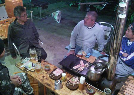 薪ストーブ焼肉