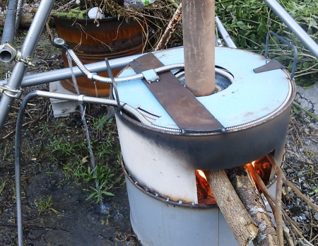 ドラム缶湯沸し器