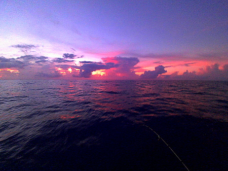 初秋の夕日