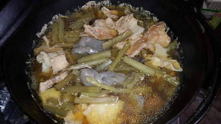 薪で料理