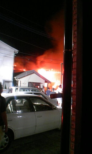 深夜の火事・・・