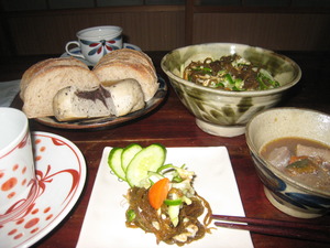 朝食に。