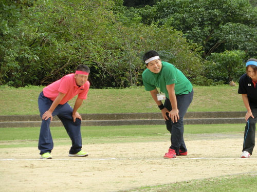 職員による障害物競争