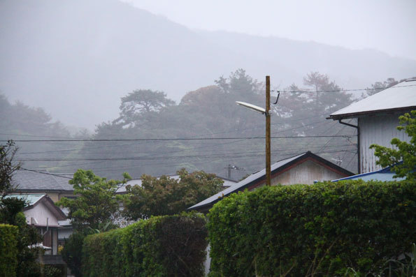 雨にけむる日