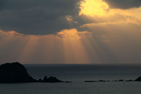 西古見夕景