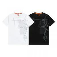 HERMES Tシャツ メンズ シンプル ラインアート シルエット デザイン ホワイト ブラック エルメス